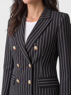 Sigrid | 2-Delig Krijtstreep Damespak met Elegante Blazer en Bijpassende Pantalon