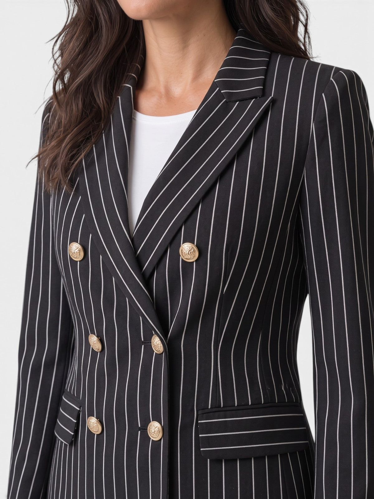 Sigrid | 2-Delig Krijtstreep Damespak met Elegante Blazer en Bijpassende Pantalon