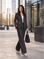 Sigrid | 2-Delig Krijtstreep Damespak met Elegante Blazer en Bijpassende Pantalon