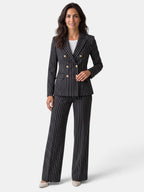 Sigrid | 2-Delig Krijtstreep Damespak met Elegante Blazer en Bijpassende Pantalon