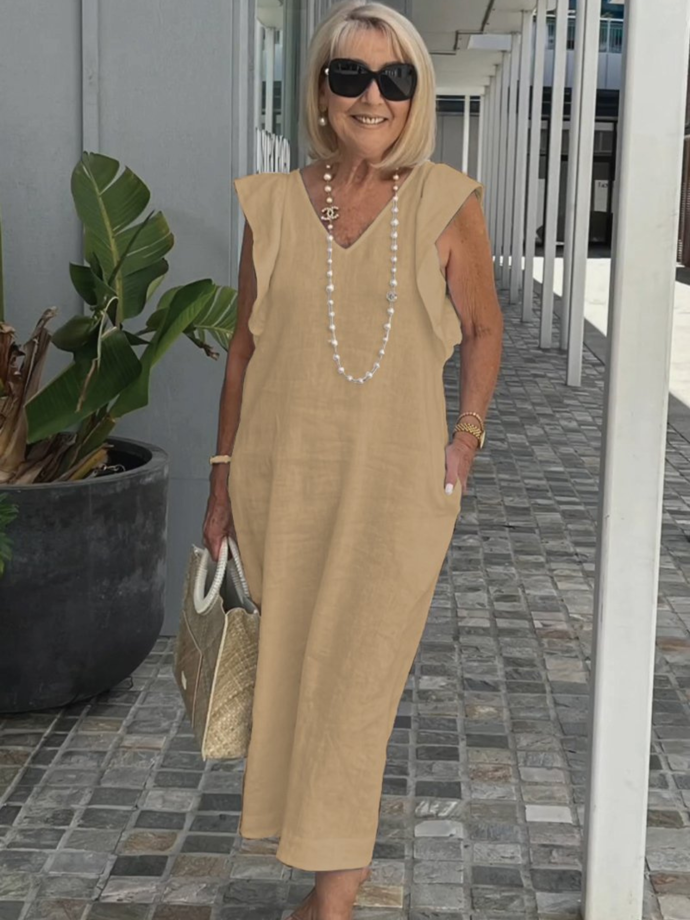 Tria | Elegante casual jurk voor dames – Chique midi-jurk voor elke dag in de zomer