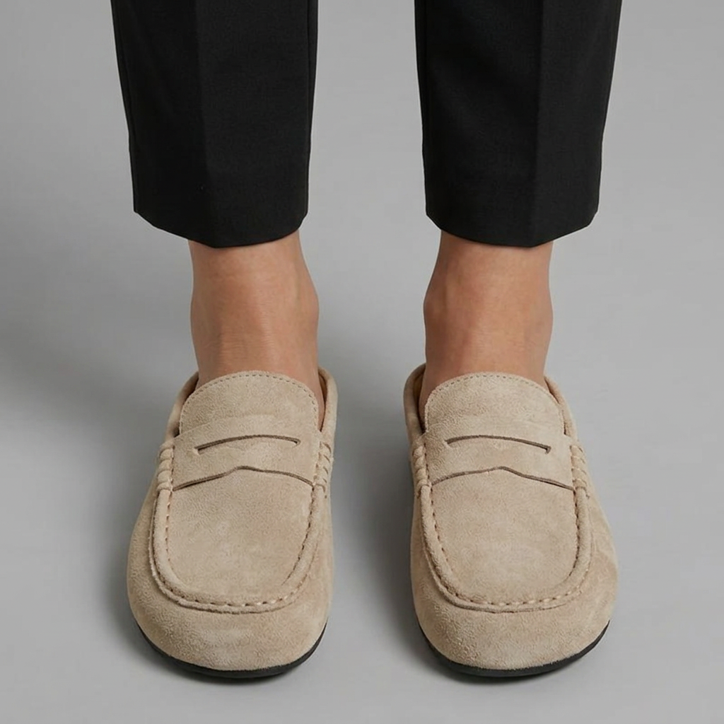 Zoriana | Dames Suède Muiltjes Loafers – Instapschoenen met Ronde Neus