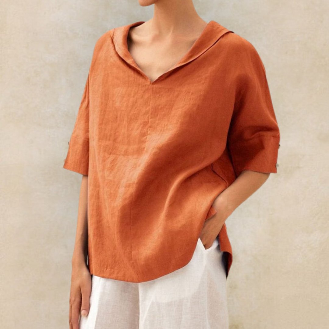 Ciel | Dames Elegante V-hals Blouse – Losvallend Zwierig Shirt