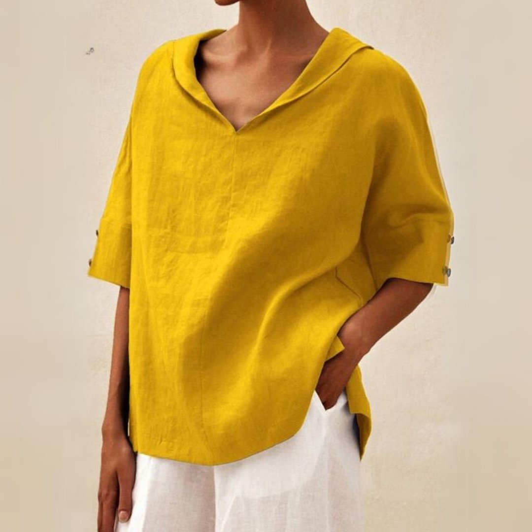Ciel | Dames Elegante V-hals Blouse – Losvallend Zwierig Shirt