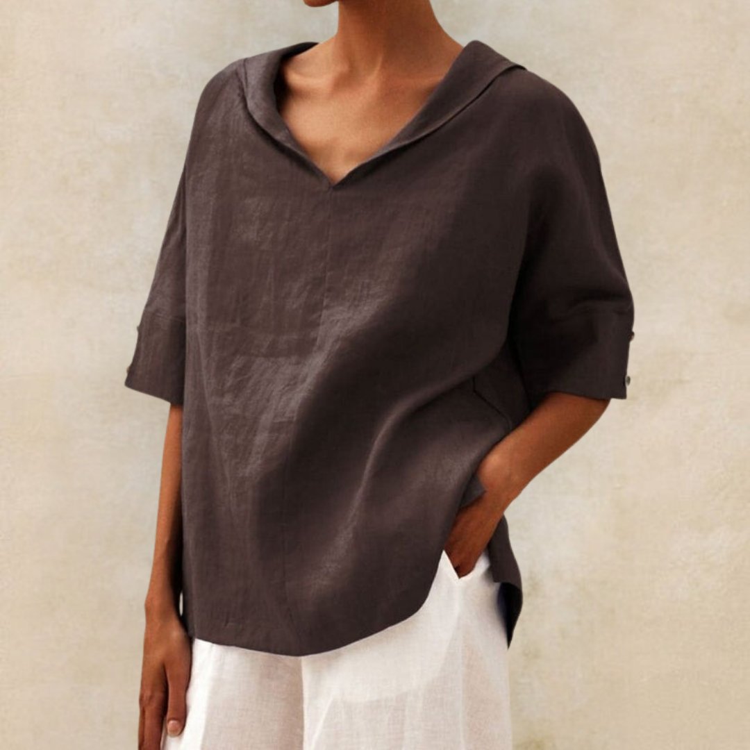 Ciel | Dames Elegante V-hals Blouse – Losvallend Zwierig Shirt