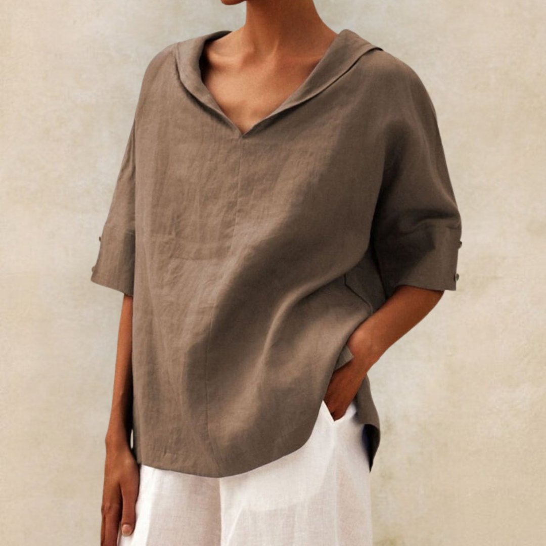Ciel | Dames Elegante V-hals Blouse – Losvallend Zwierig Shirt