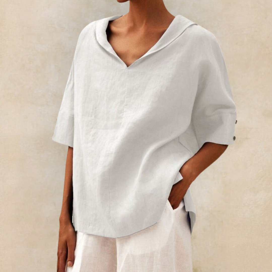 Ciel | Dames Elegante V-hals Blouse – Losvallend Zwierig Shirt