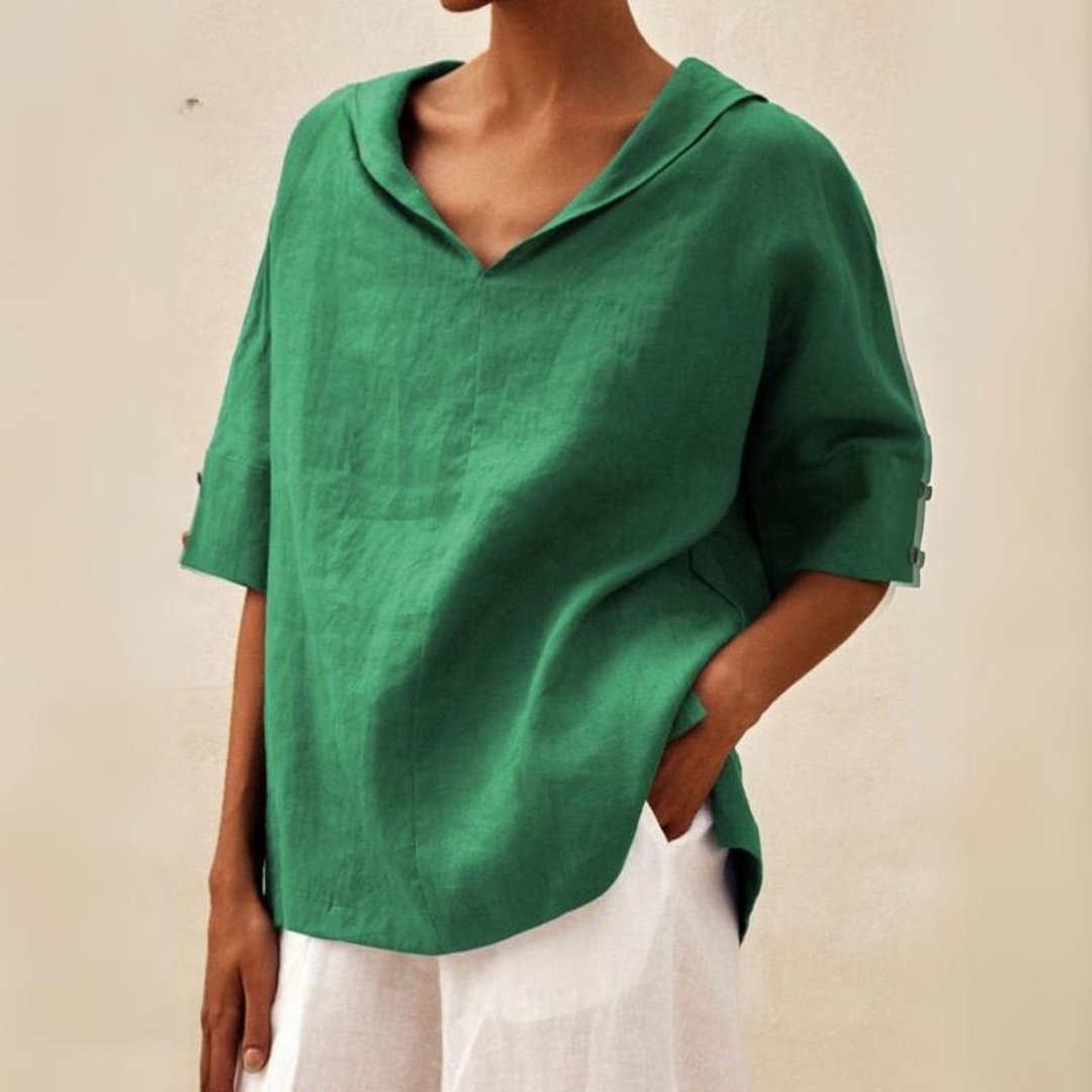 Ciel | Dames Elegante V-hals Blouse – Losvallend Zwierig Shirt