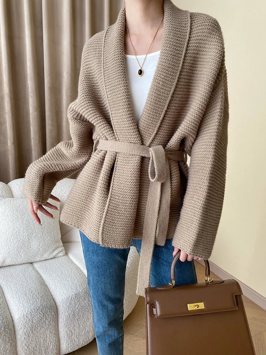 Yinthe | Dames Vest – Gebreid met V-Hals en Strikceintuur