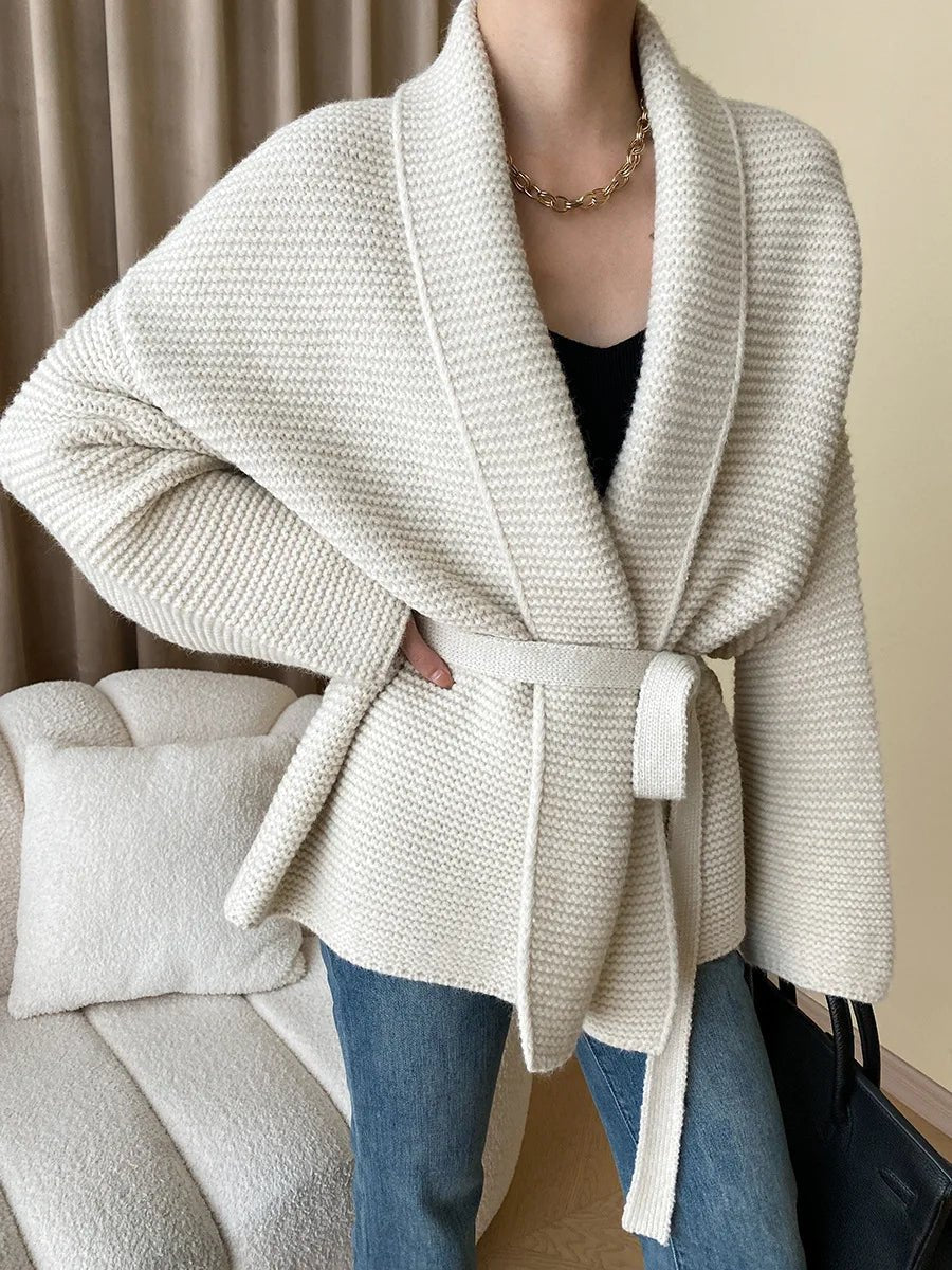 Yinthe | Dames Vest – Gebreid met V-Hals en Strikceintuur