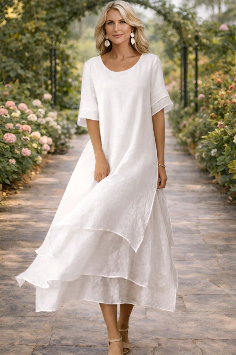Calla | Dames Tijdloze Midi-jurk – Elegante A-lijn Jurk