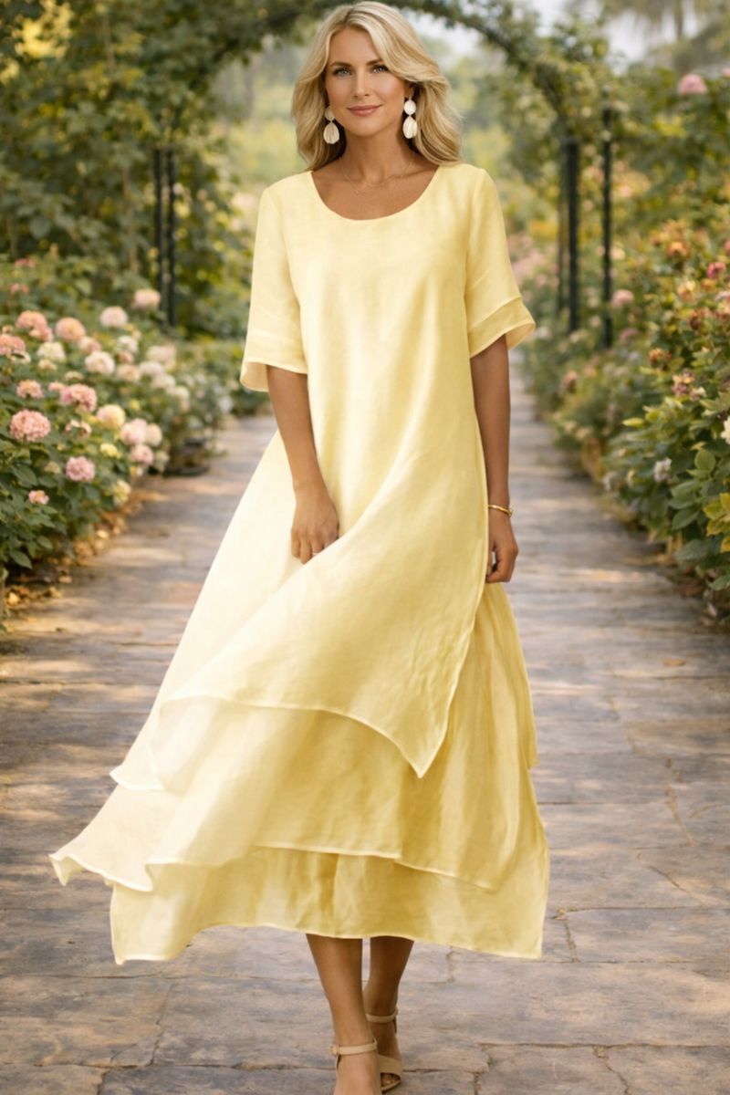 Calla | Dames Tijdloze Midi-jurk – Elegante A-lijn Jurk