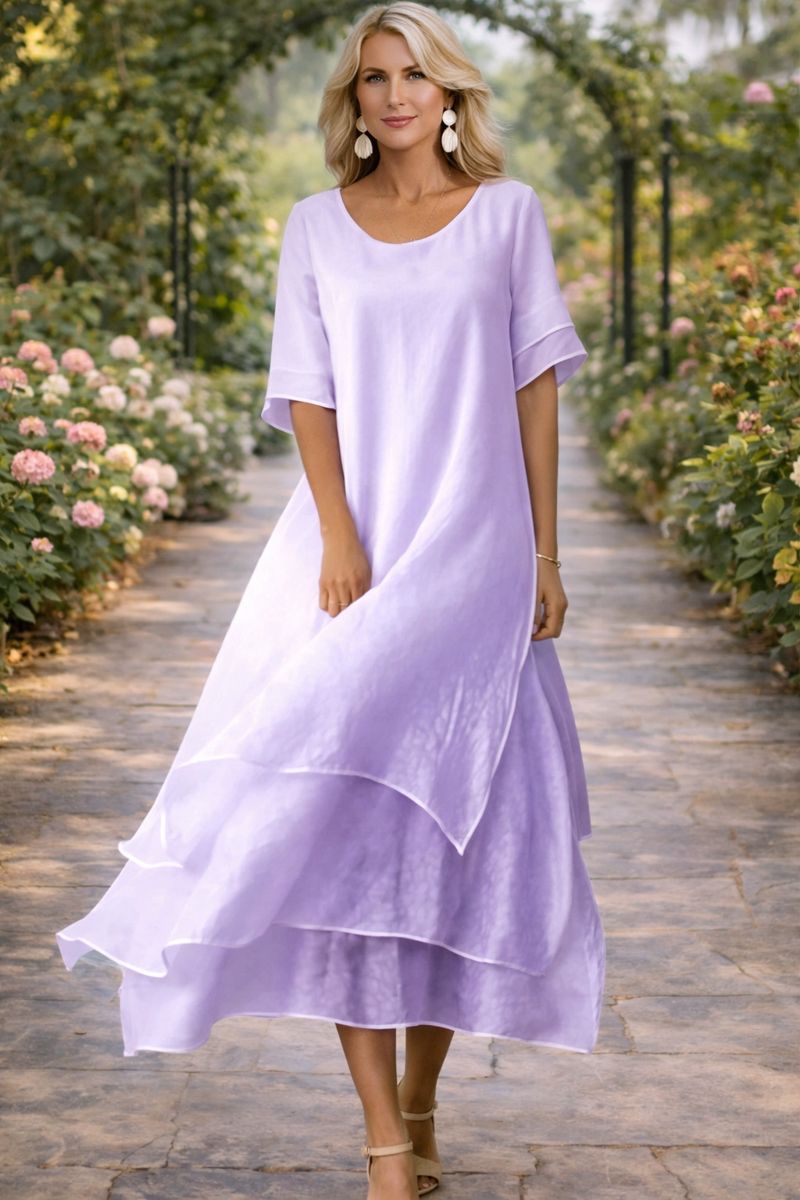 Calla | Dames Tijdloze Midi-jurk – Elegante A-lijn Jurk