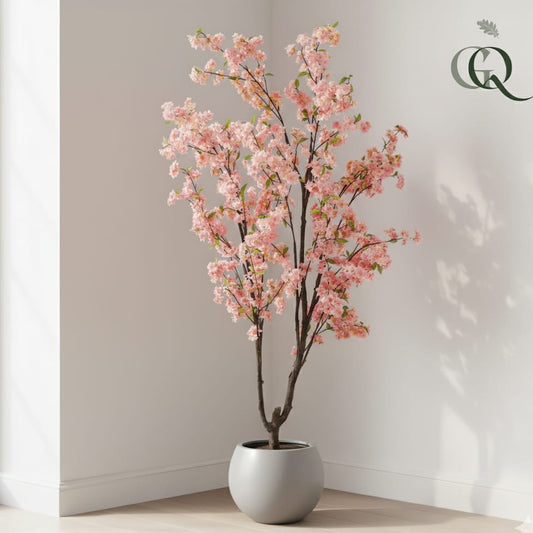 Kunstplant - Prunus - Kersenbloesem - Roze - 210cm