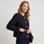 Adriana | Dames Cardiganjas met Structuur, Ronde Hals