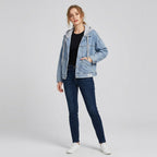 Eefje | Dames Spijkerjas met Capuchon, Acid-Wash Denim