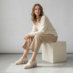 Sybrich | Damesschoenen met veters – Elegante schoenen met lage hak en spitse neus