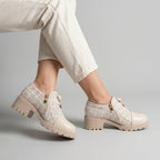 Sybrich | Damesschoenen met veters – Elegante schoenen met lage hak en spitse neus