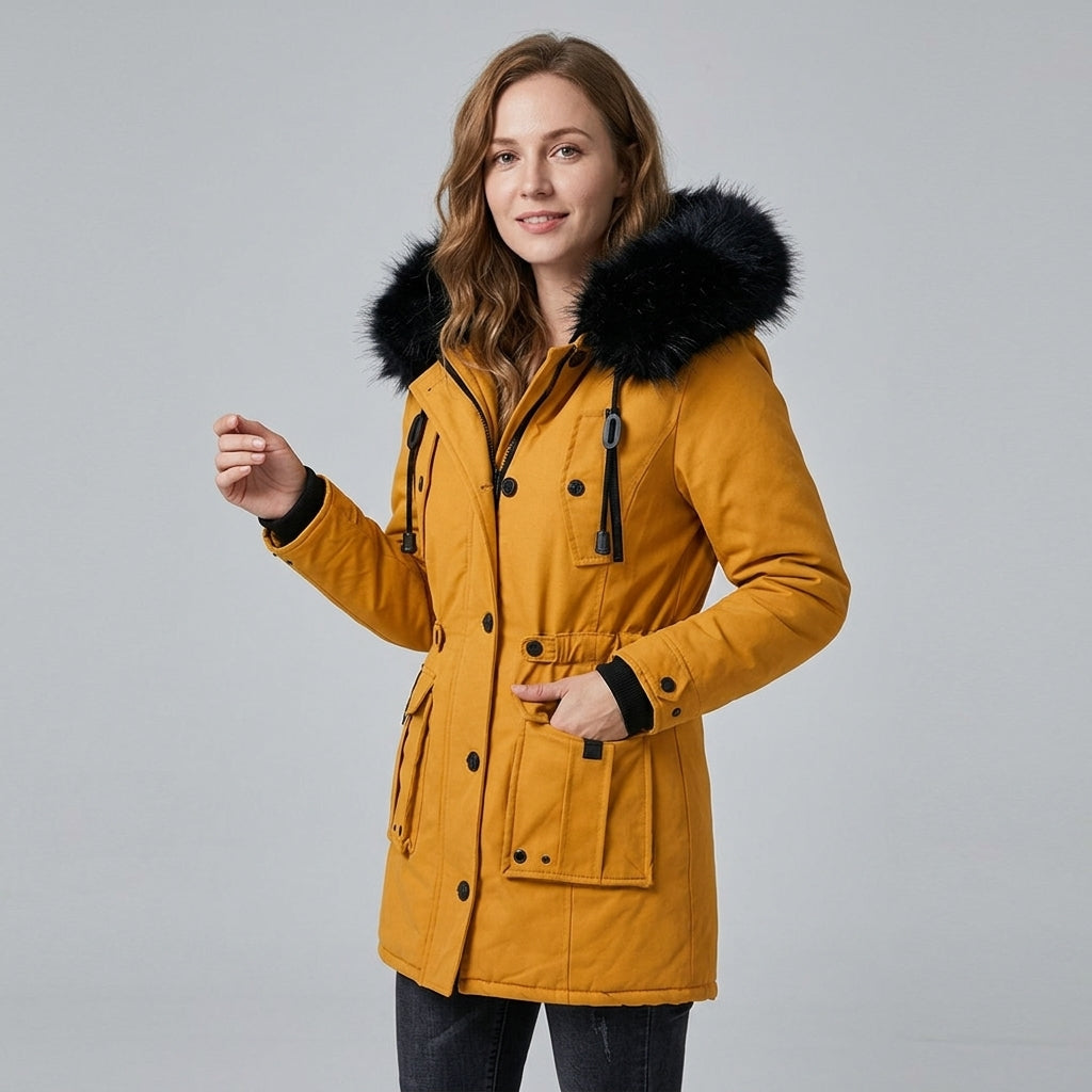 Tialde | Winterjas met capuchon voor dames – Water- en winddichte outdoorjas
