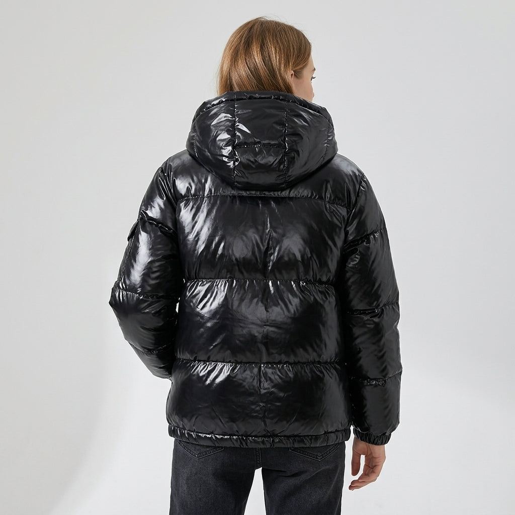 Venne | Metallic pufferjack voor dames – Winddicht winterjack