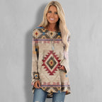 Alberdina | Etnische shirtjurk voor dames – Casual jurk met boho-bloemenprint