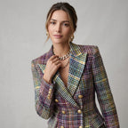 Aylin | Geruite Dames Blazerset met Elegante Wijde Broek