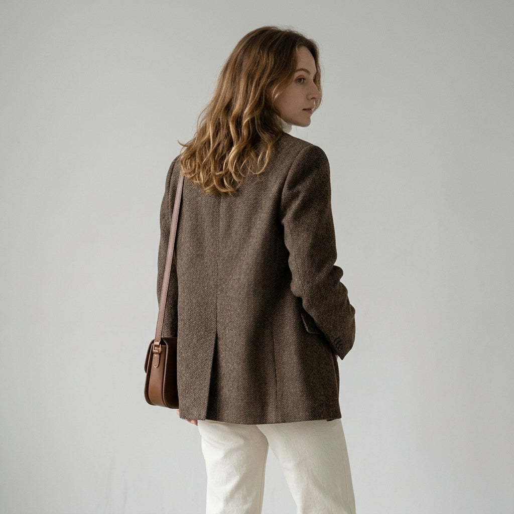 Unia | Oversized damesblazer met gekerfde revers en verborgen sluiting