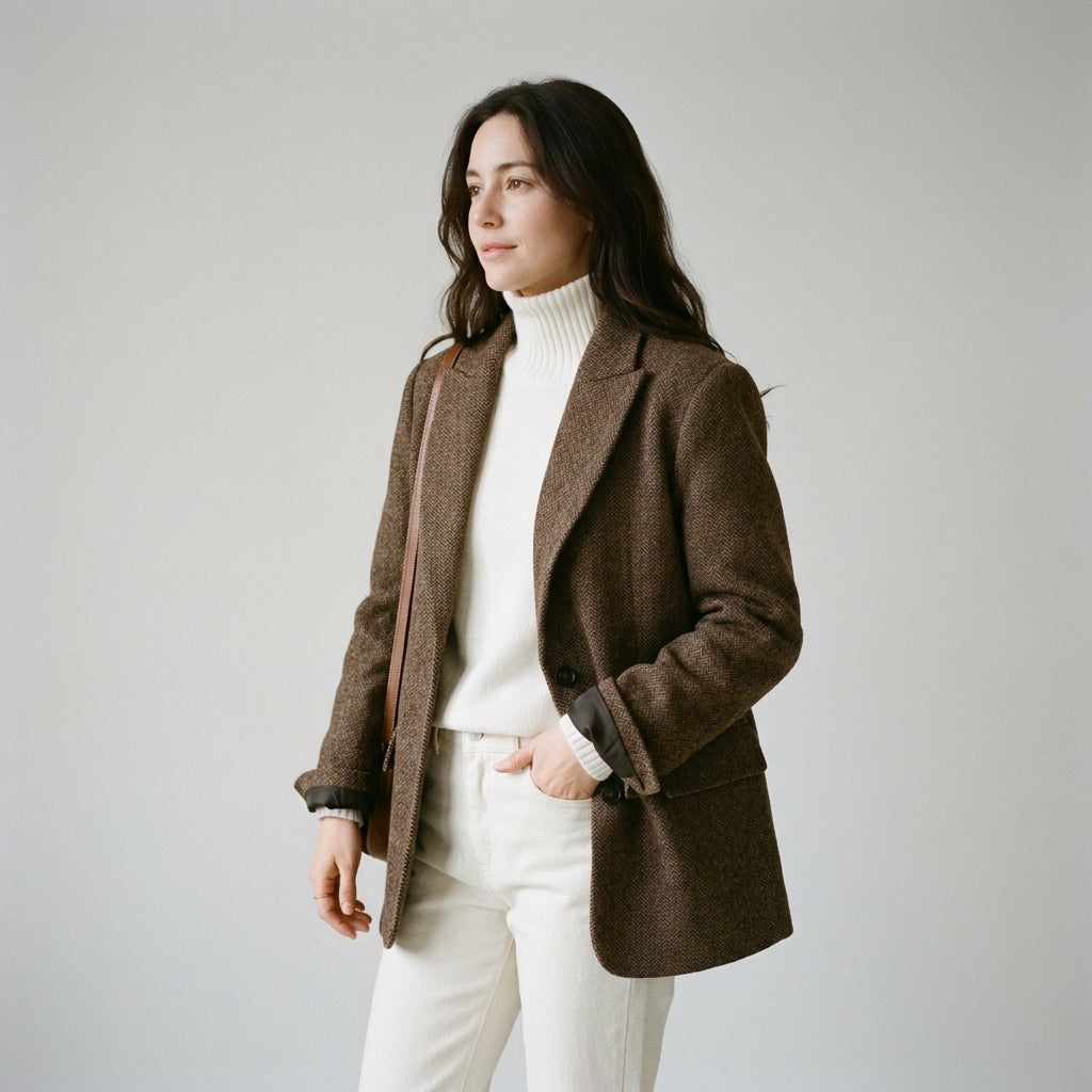 Unia | Oversized damesblazer met gekerfde revers en verborgen sluiting