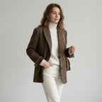 Unia | Oversized damesblazer met gekerfde revers en verborgen sluiting