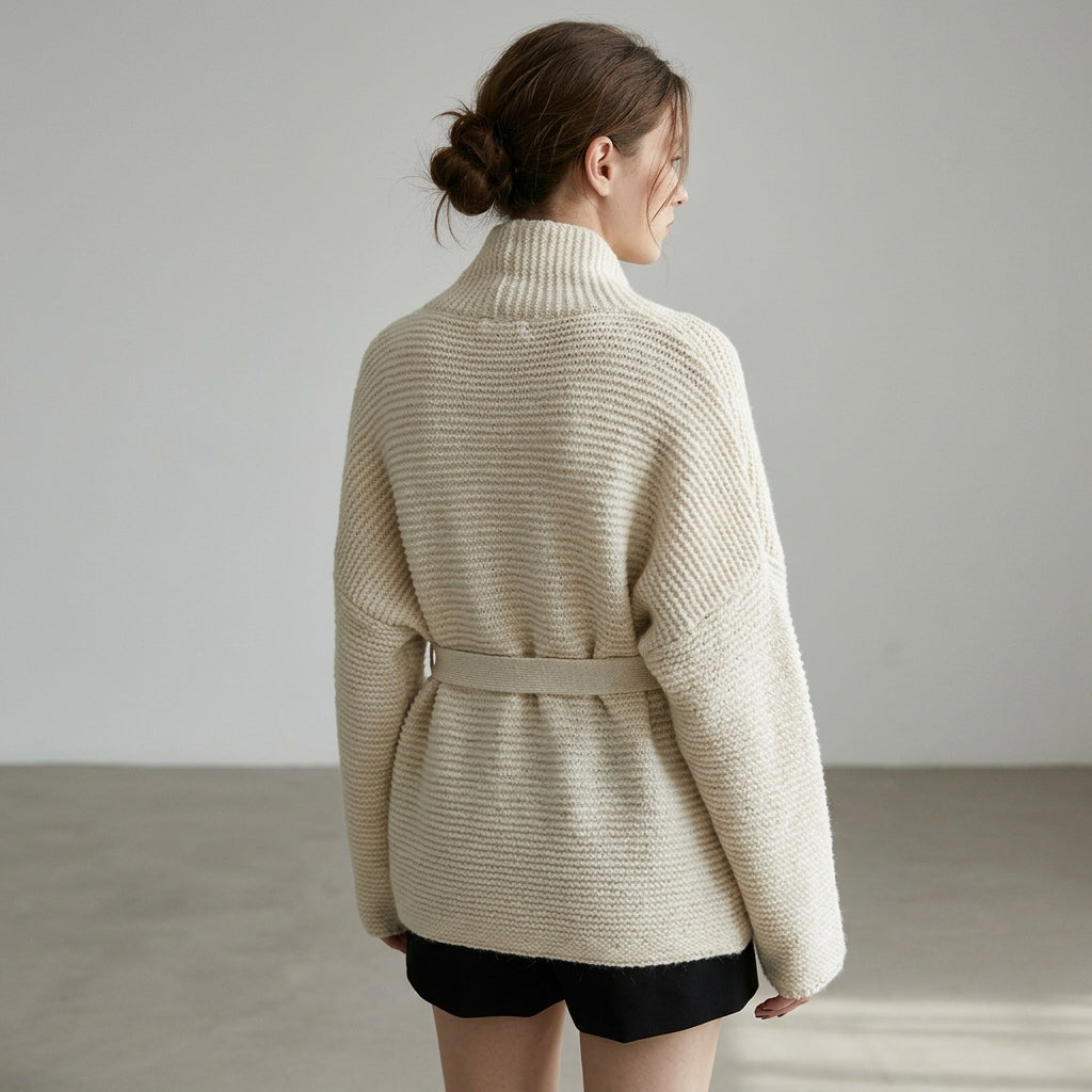 Yinthe | Dames Vest – Gebreid met V-Hals en Strikceintuur