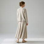Marilène | 2-delige gebreide set voor dames, bestaande uit een top en een rok met asymmetrische zoom
