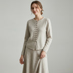 Marilène | 2-delige gebreide set voor dames, bestaande uit een top en een rok met asymmetrische zoom