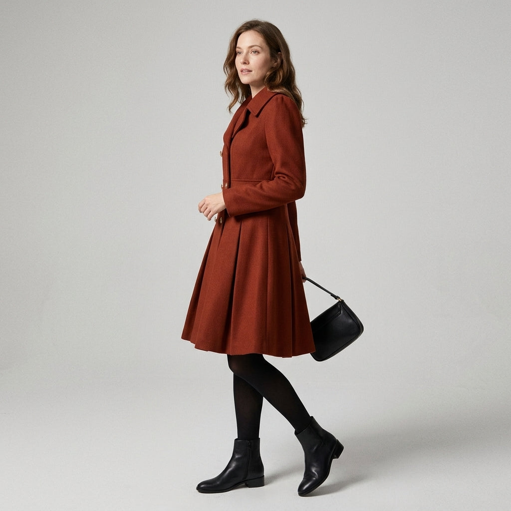 Esmeray | Damesjas met dubbele knoopsluiting, lange mouwen en een klassieke, elegante stijl
