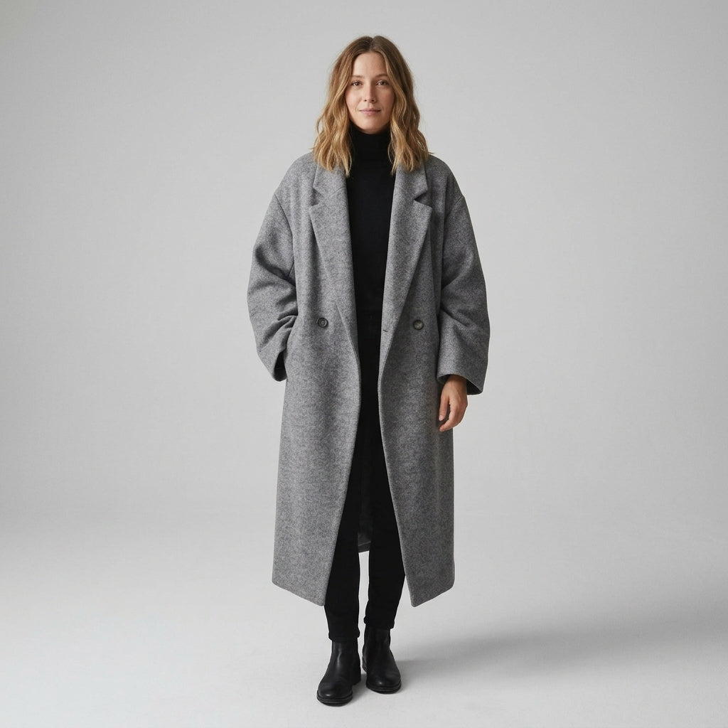 Emmeline | Klassieke, op maat gemaakte winterjas voor dames – Elegante lange jas met normale pasvorm