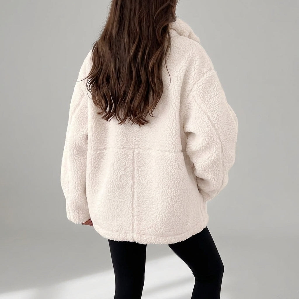 Eulalie | Oversized teddyjas voor dames met rits en zijzakken