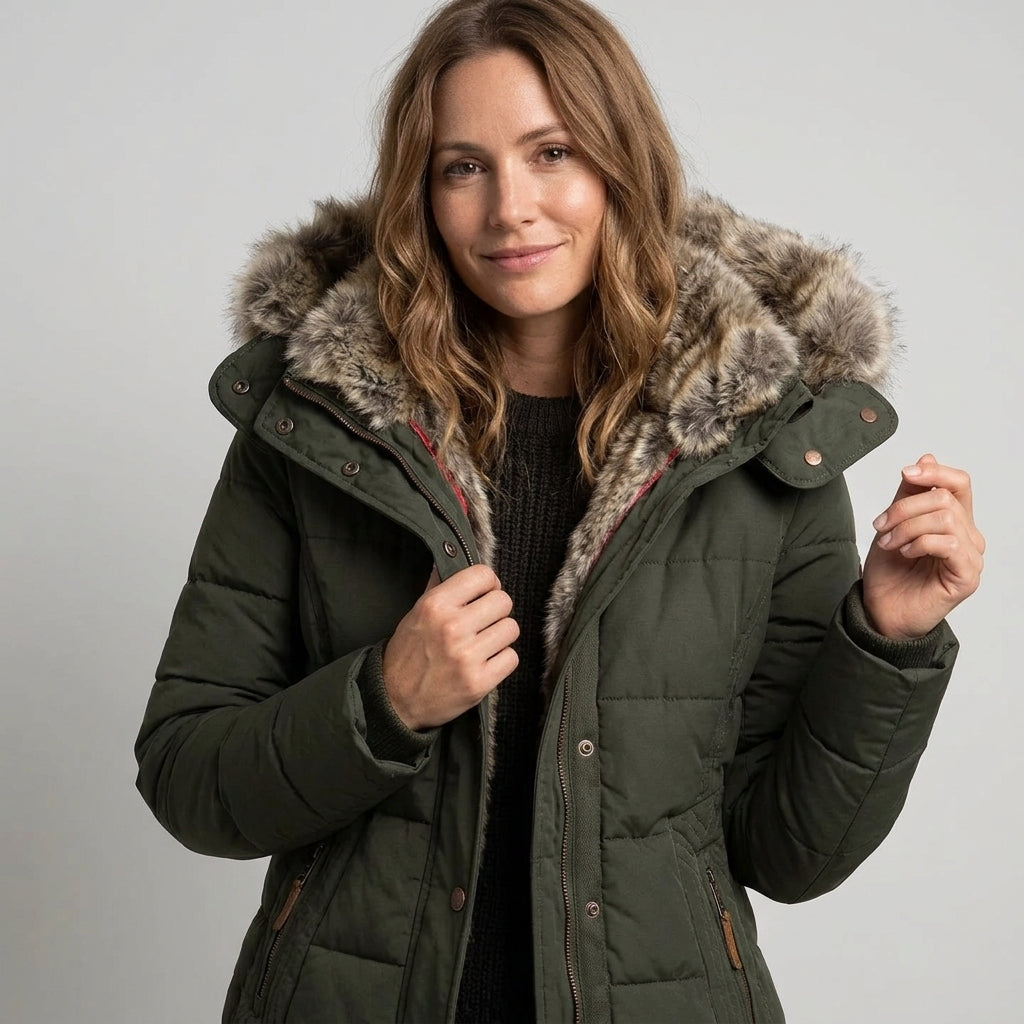 Kerensa | Winterjas met capuchon en zakken voor dames – Warm, stijlvol en praktisch