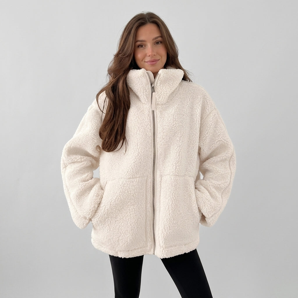 Eulalie | Oversized teddyjas voor dames met rits en zijzakken