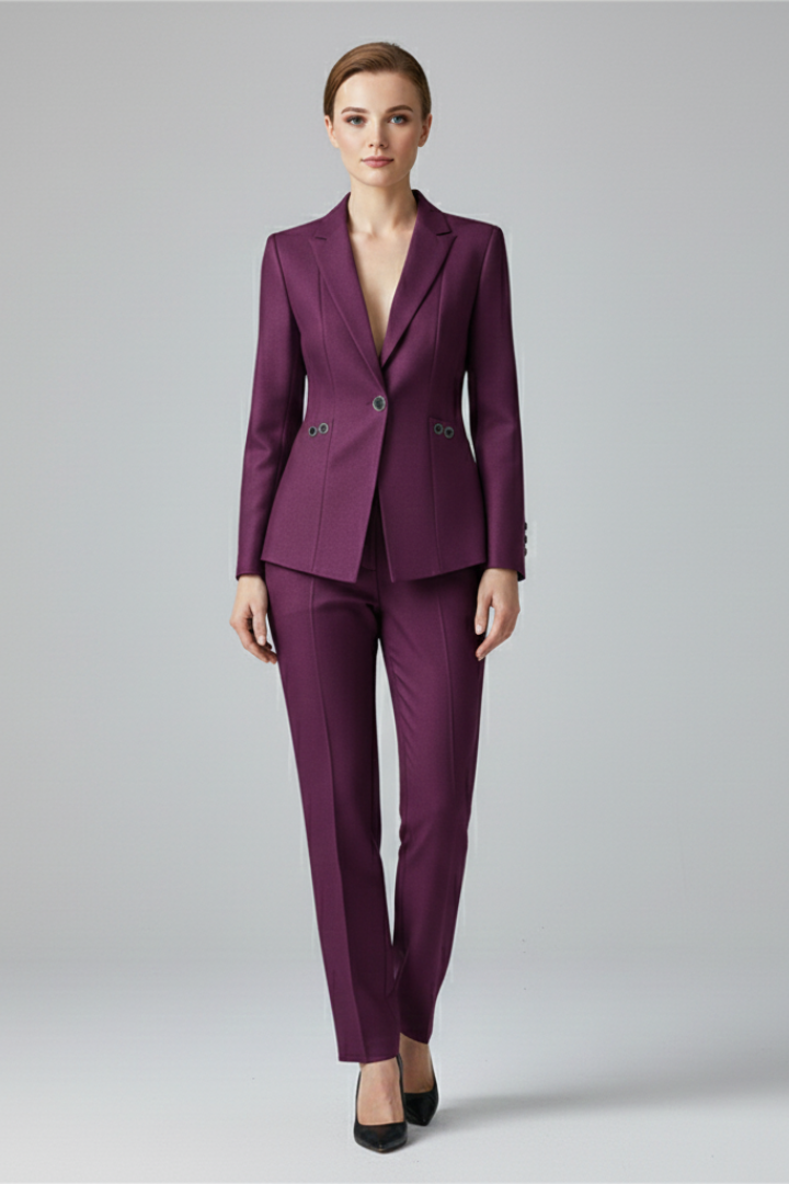 Kalyssa | Dames Blazer Set – Eénknoopsblazer & Rechte Broek, Elegante Tweedelige Pakset