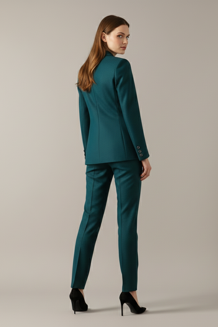 Kalyssa | Dames Blazer Set – Eénknoopsblazer & Rechte Broek, Elegante Tweedelige Pakset