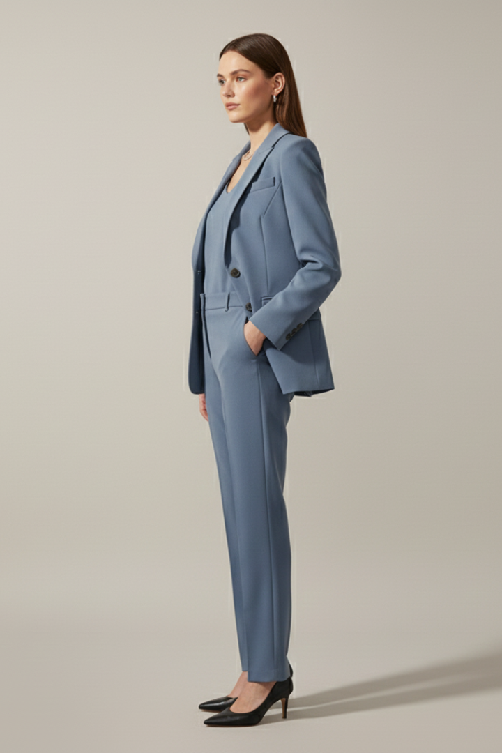 Maristelle | Dames Blazer & Broek Set – Reverskraag, Rechte Pijpen, Elegante Pakset