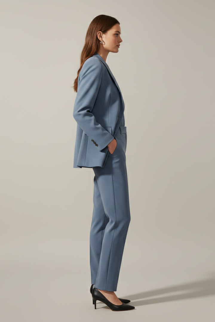 Maristelle | Dames Blazer & Broek Set – Reverskraag, Rechte Pijpen, Elegante Pakset
