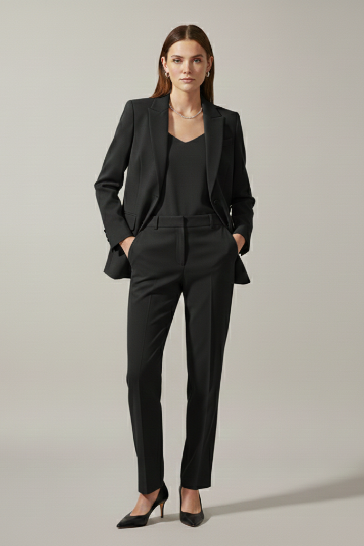 Maristelle | Dames Blazer & Broek Set – Reverskraag, Rechte Pijpen, Elegante Pakset