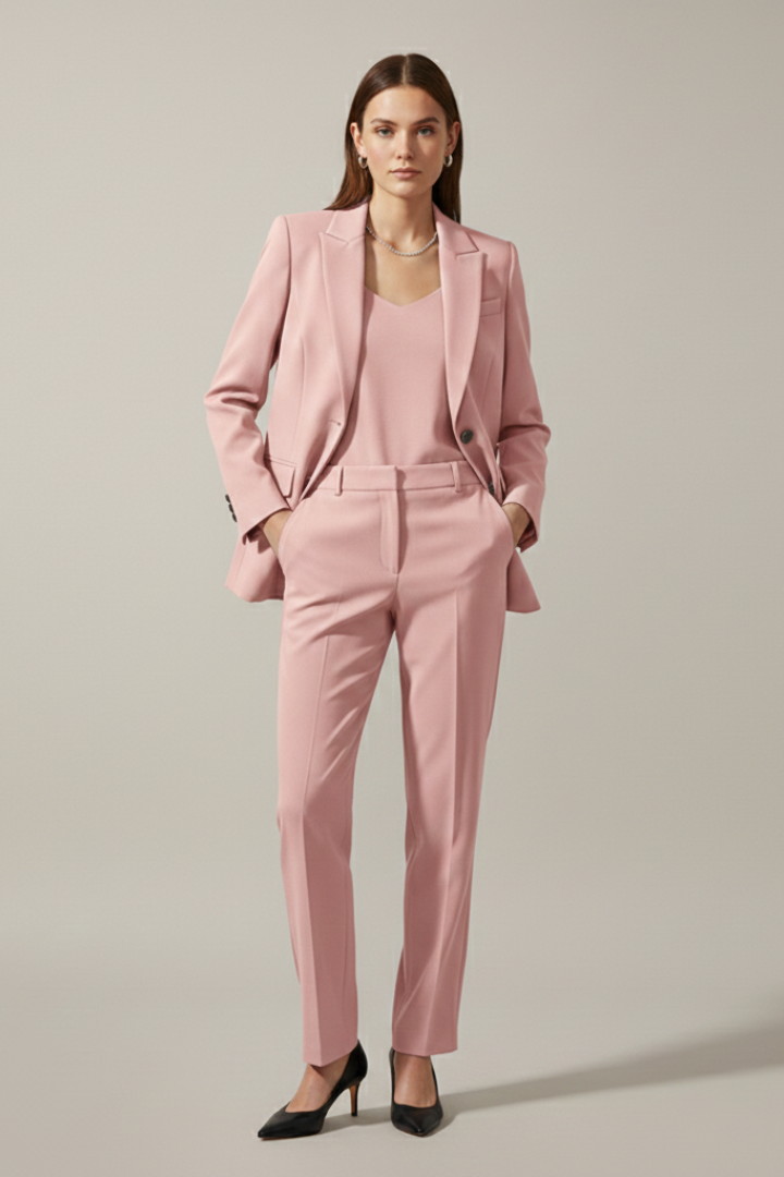 Maristelle | Dames Blazer & Broek Set – Reverskraag, Rechte Pijpen, Elegante Pakset