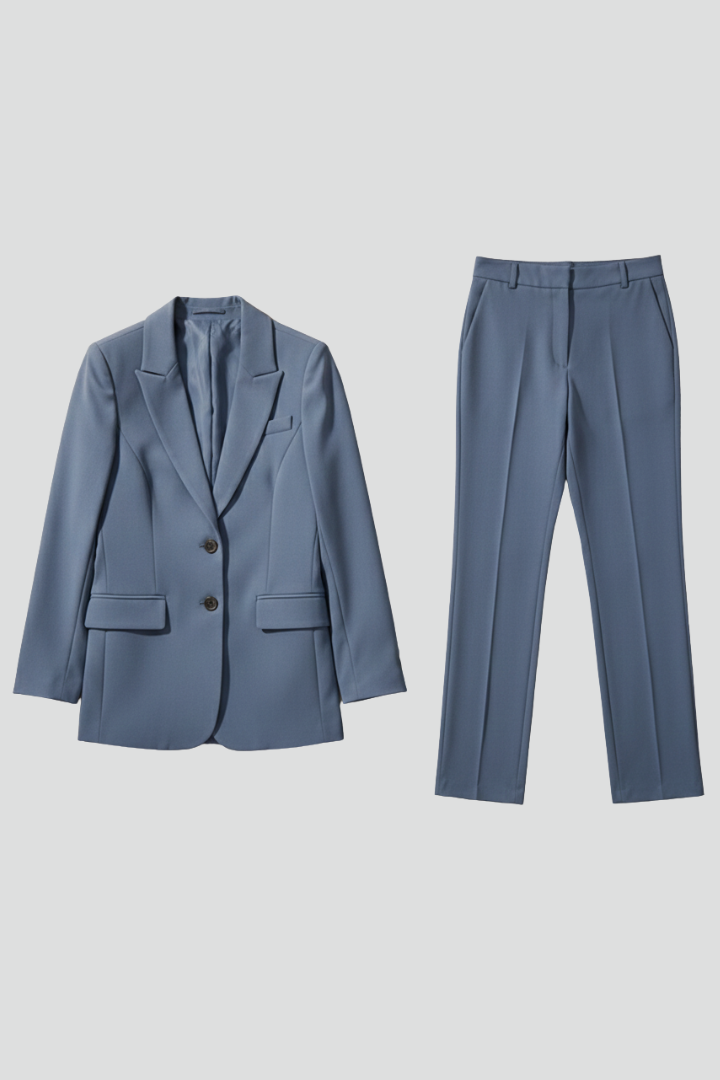 Maristelle | Dames Blazer & Broek Set – Reverskraag, Rechte Pijpen, Elegante Pakset