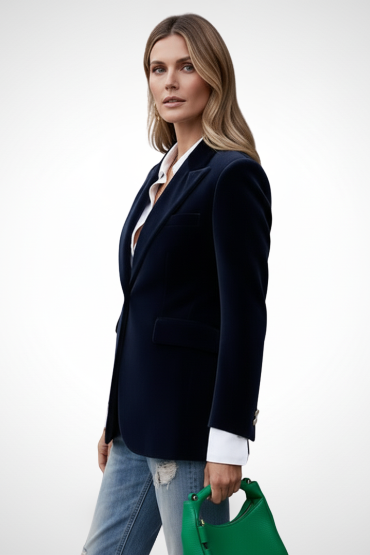 Perla | Getailleerde damesblazer – Klassieke reverskraag, gestructureerde pasvorm