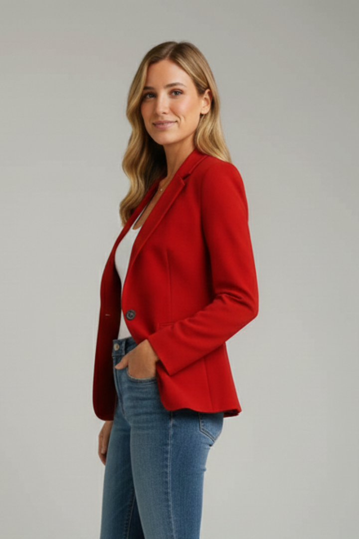 Jovara | Dames Blazer – Reverskraag, Eén Knoop, Elegante Getailleerde Blazer