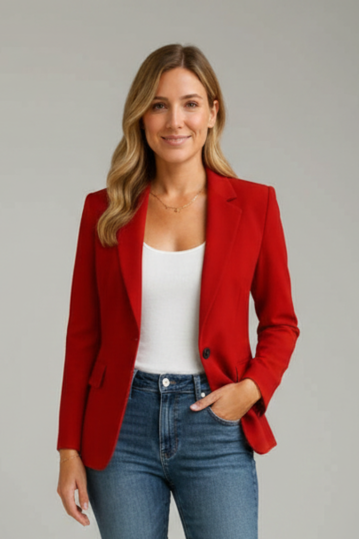Jovara | Dames Blazer – Reverskraag, Eén Knoop, Elegante Getailleerde Blazer