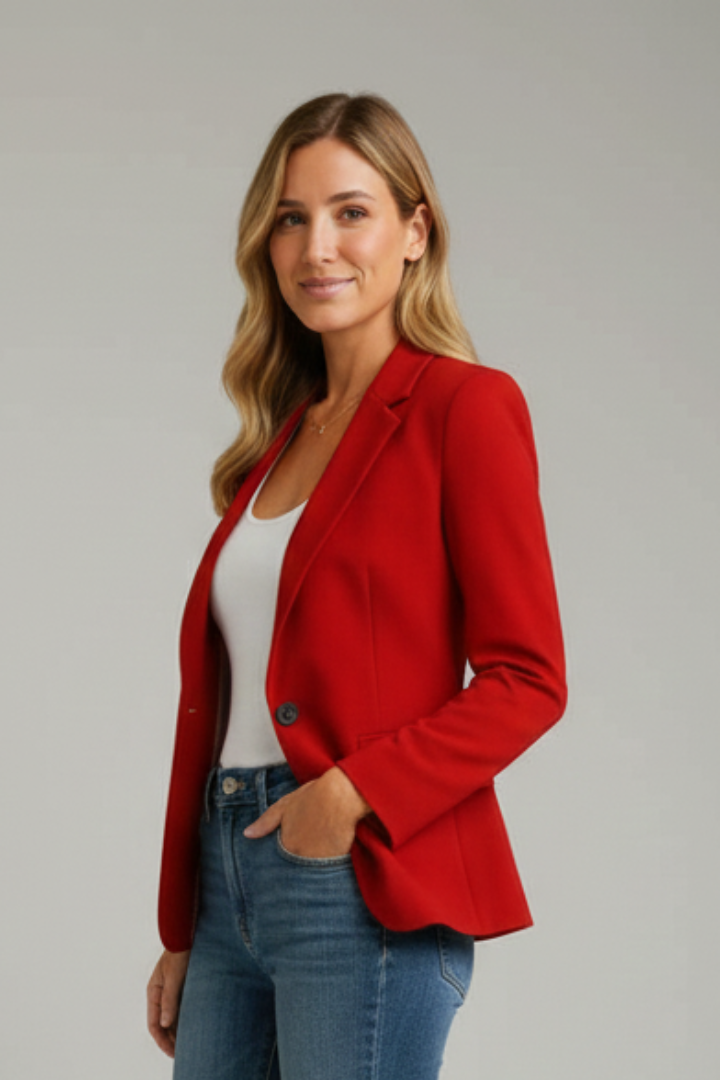 Jovara | Dames Blazer – Reverskraag, Eén Knoop, Elegante Getailleerde Blazer