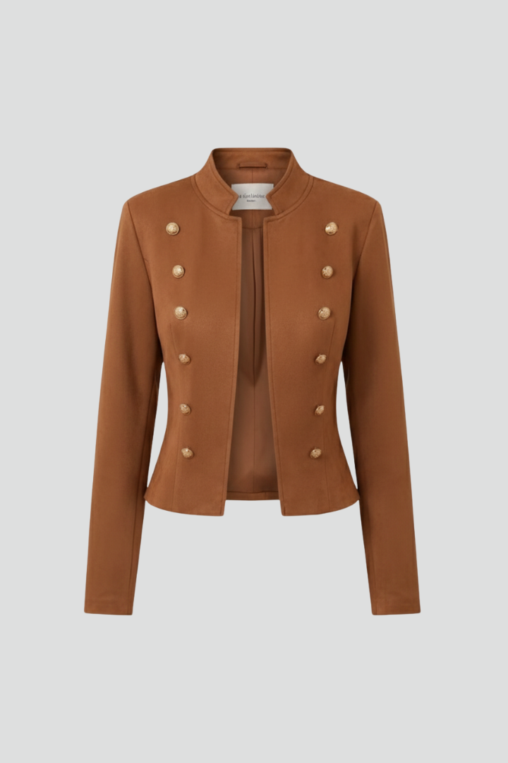 Mirelisse | Dames Blazer – Opstaande Kraag, Knoopdetail, Elegante Casual Jas