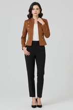 Mirelisse | Dames Blazer – Opstaande Kraag, Knoopdetail, Elegante Casual Jas